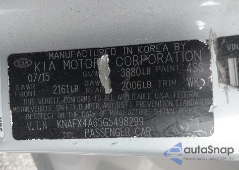 2016 Kia Forte Lx из США, поврежденный, VIN KNAFX4A65G5498299